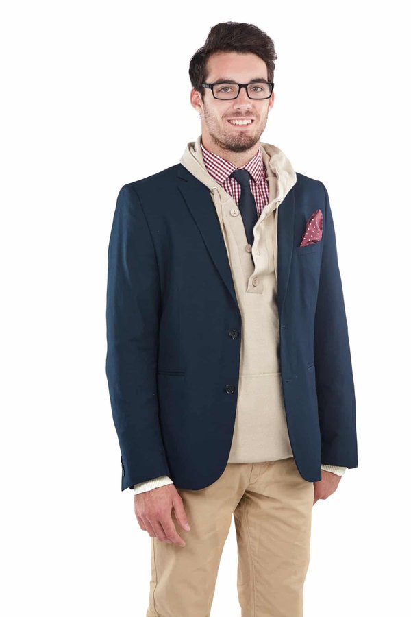 How Can You Style a Merino Wool Jumper with a Collared Shirt for a Preppy Business Outfit?
